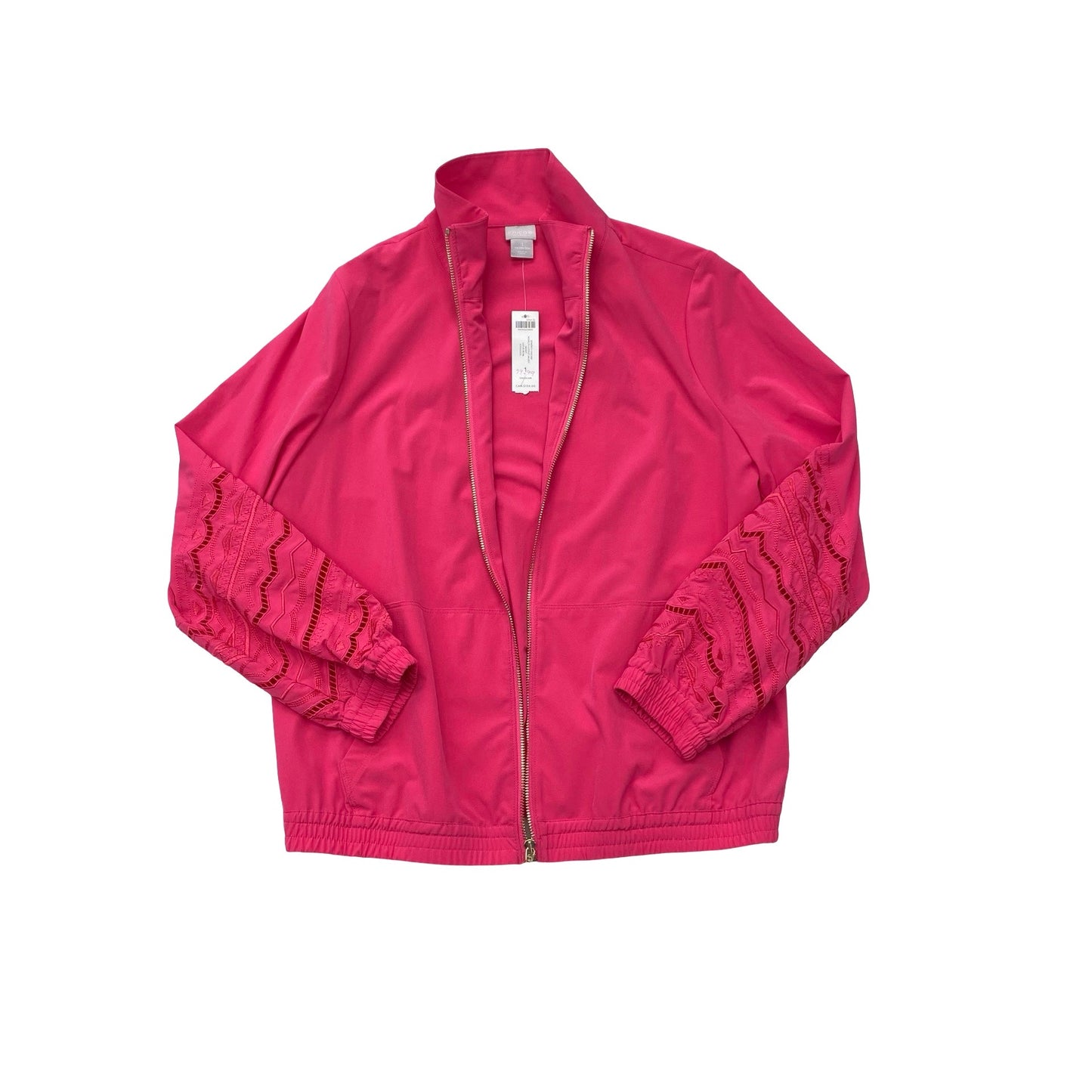 Athletic Jacket By Chicos In Pink, Size:8