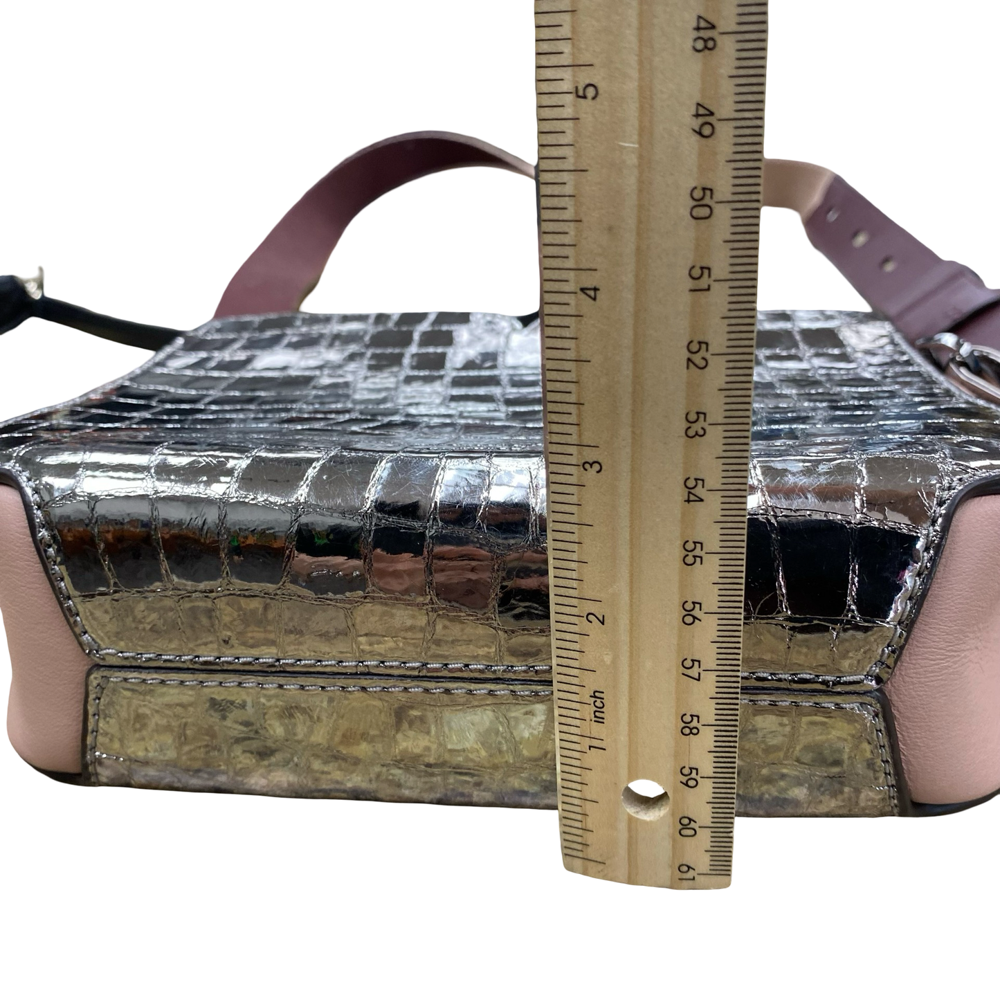 Handbag Designer By Kate Spade In Pink & Silver, Size:Small