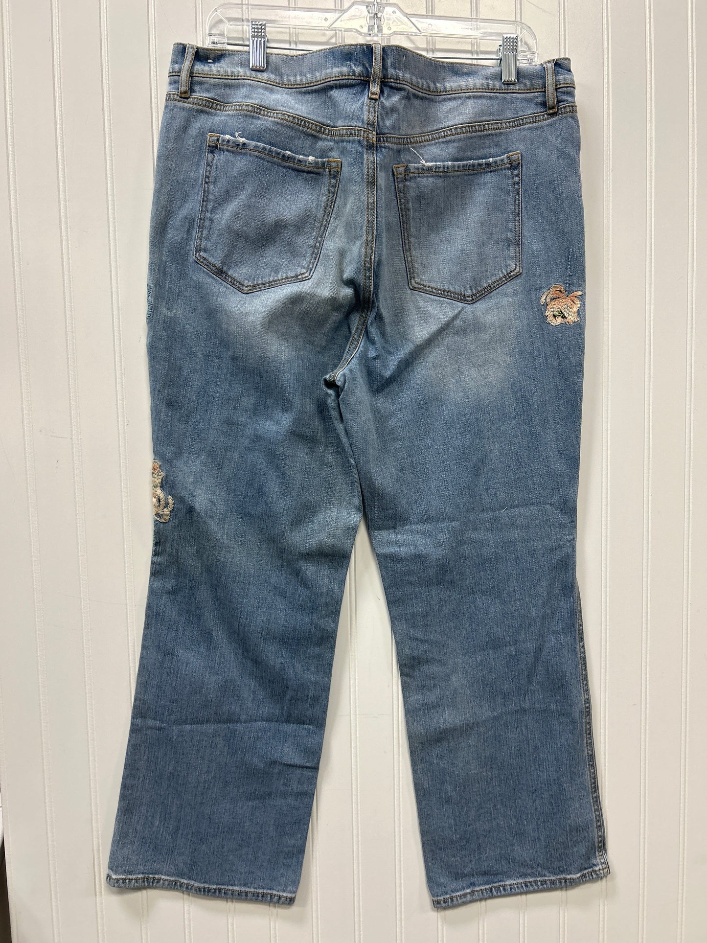 Jeans Straight By Loft In Blue Denim, Size:14