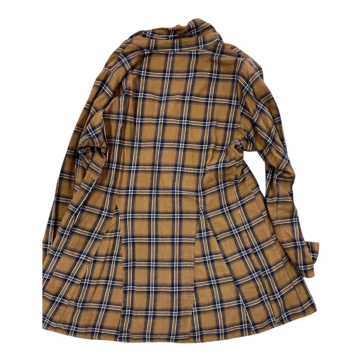 Tunic Ls By Clothes Mentor In Blue & Brown, Size:L