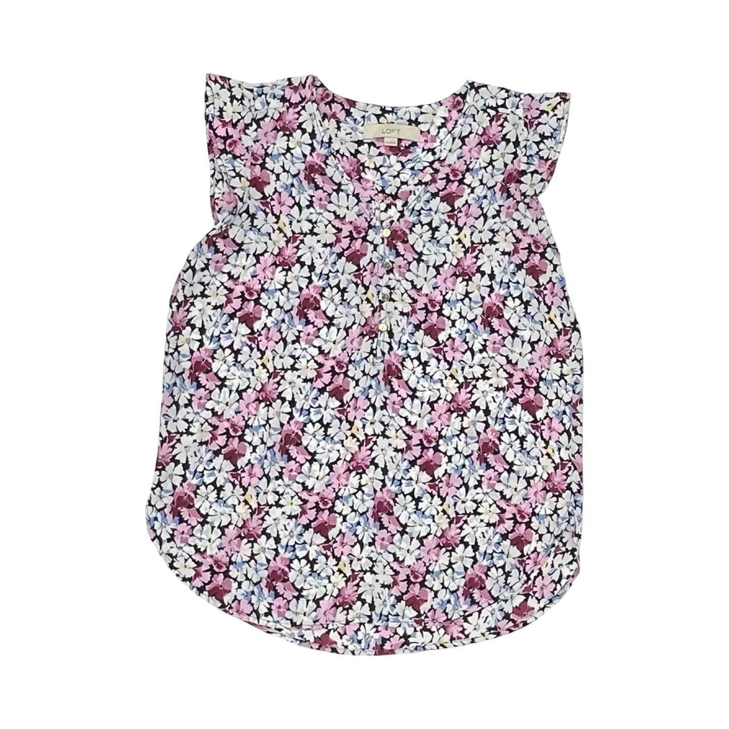 Blouse Ss By Loft In Floral Print, Size:Xs