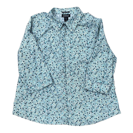 Top 3/4 Sleeve By Avenue In Blue & Green, Size:L