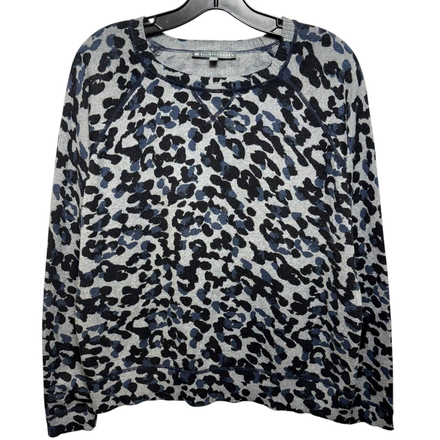 Cotton Cashmere Blend Crewneck Sweater By Elliott Lauren In Animal Print, Size: M