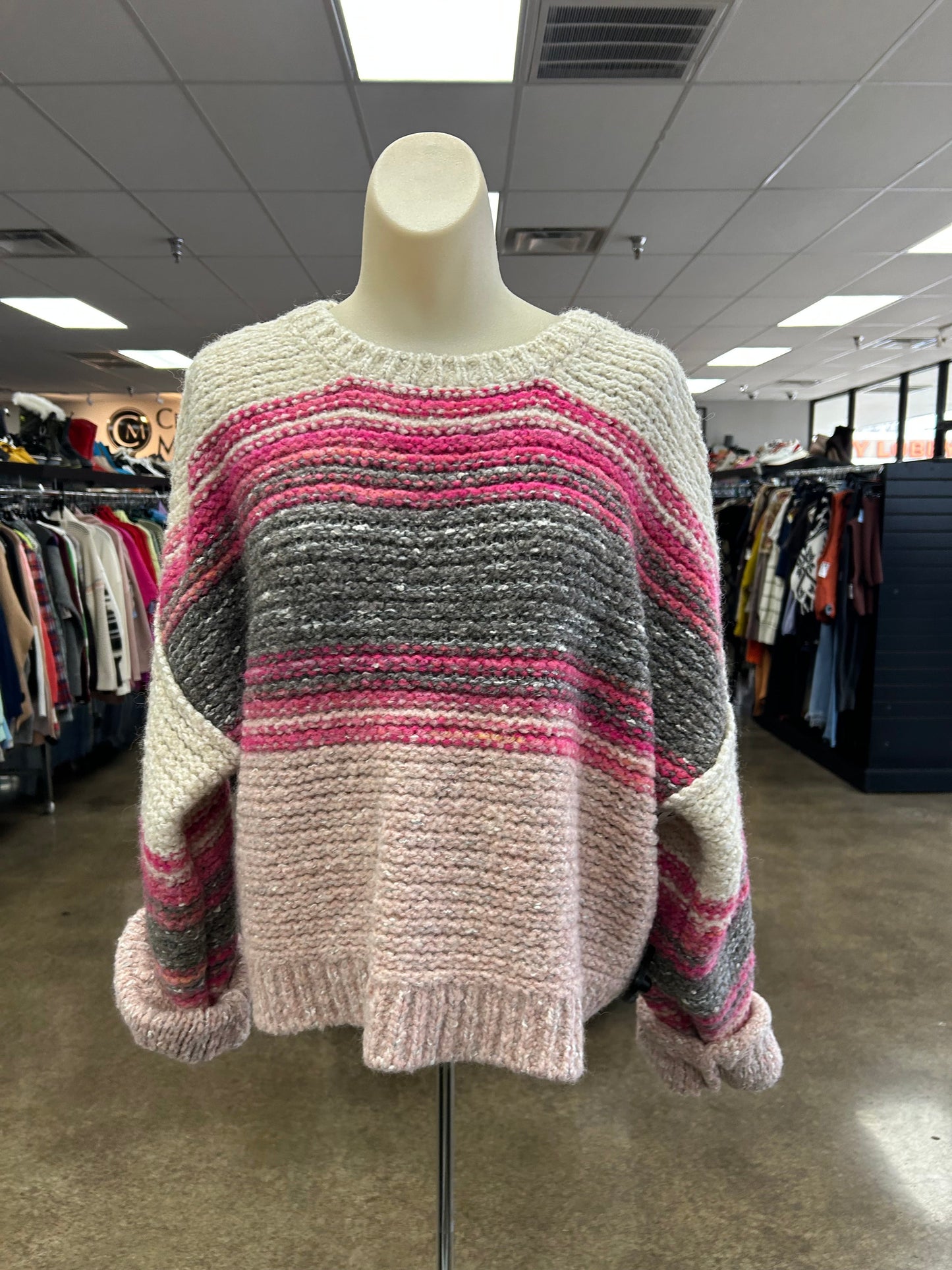 Sweater By Pilcro In Pink & Tan, Size:Xl