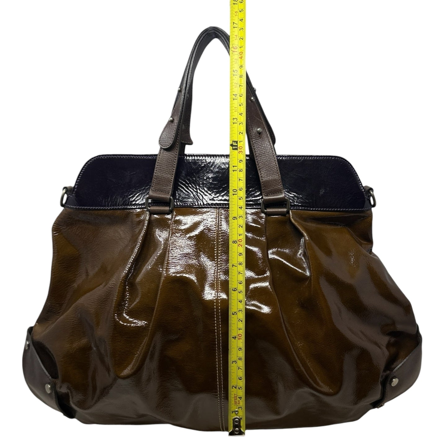 Patent Leather Balloon Bag Designer By Marni, Size: Large
