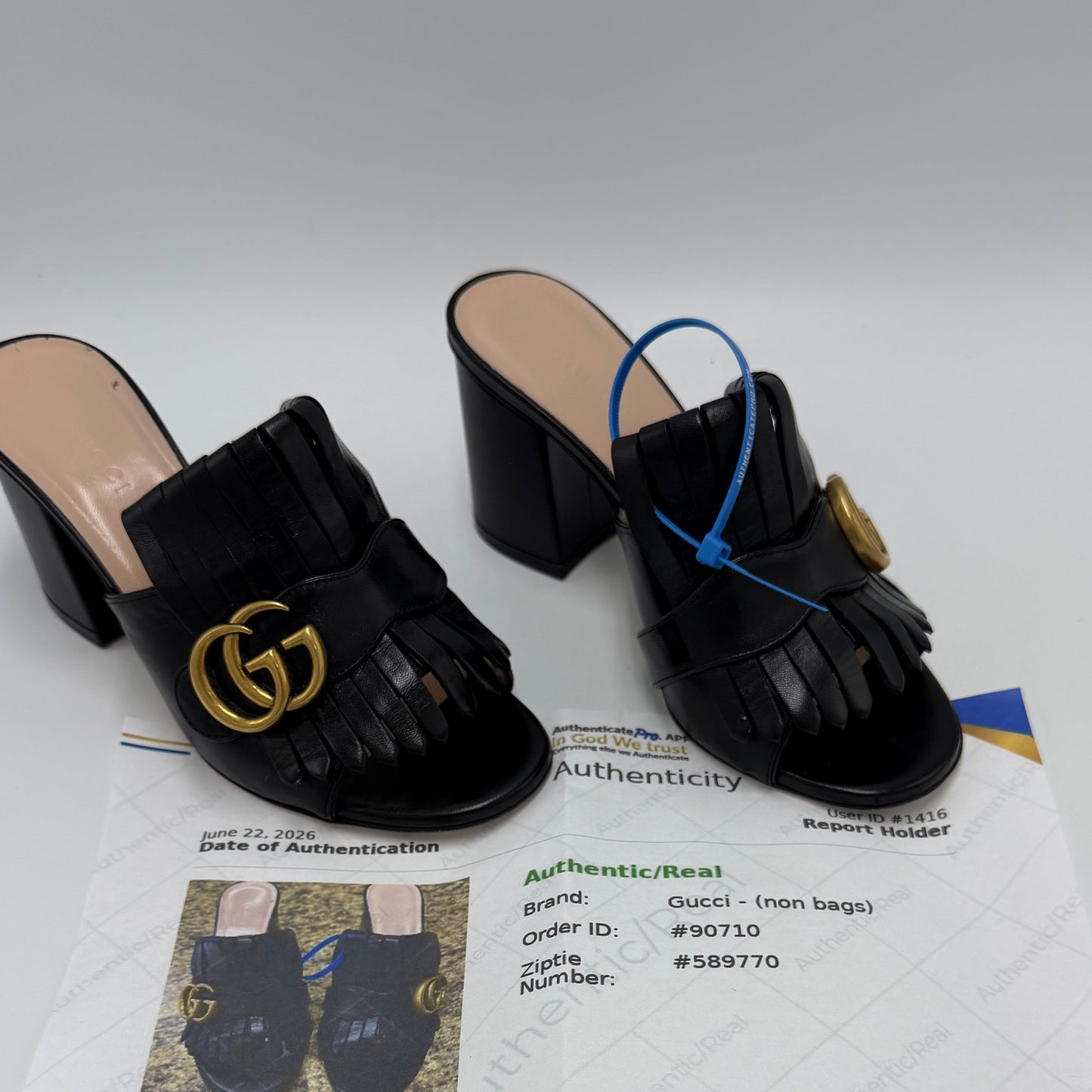 Gucci Marmont GG Fringe Block Luxury Shoes, Size: 5.5 (35.5)