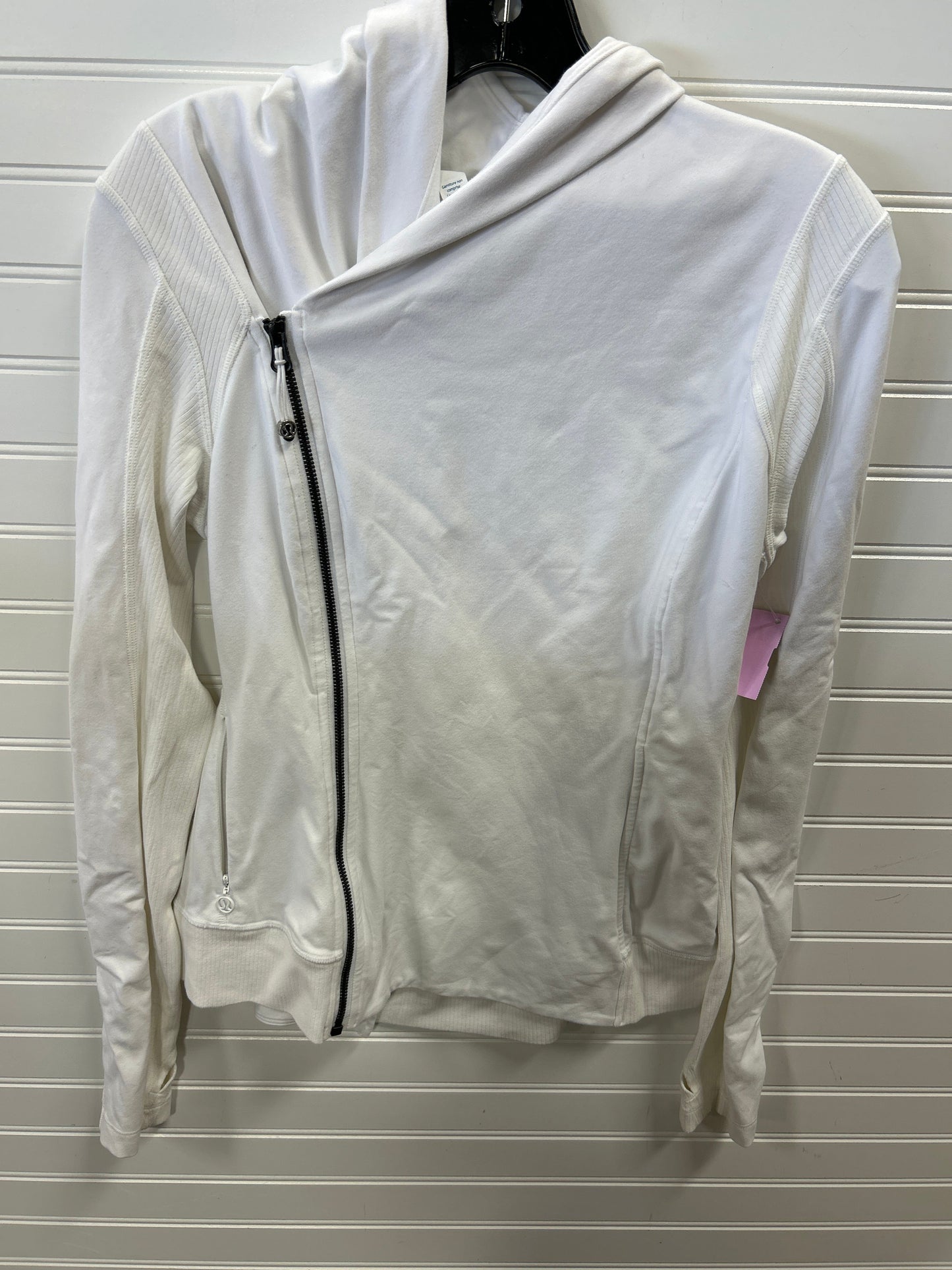 Athletic Jacket By Lululemon In White, Size:8