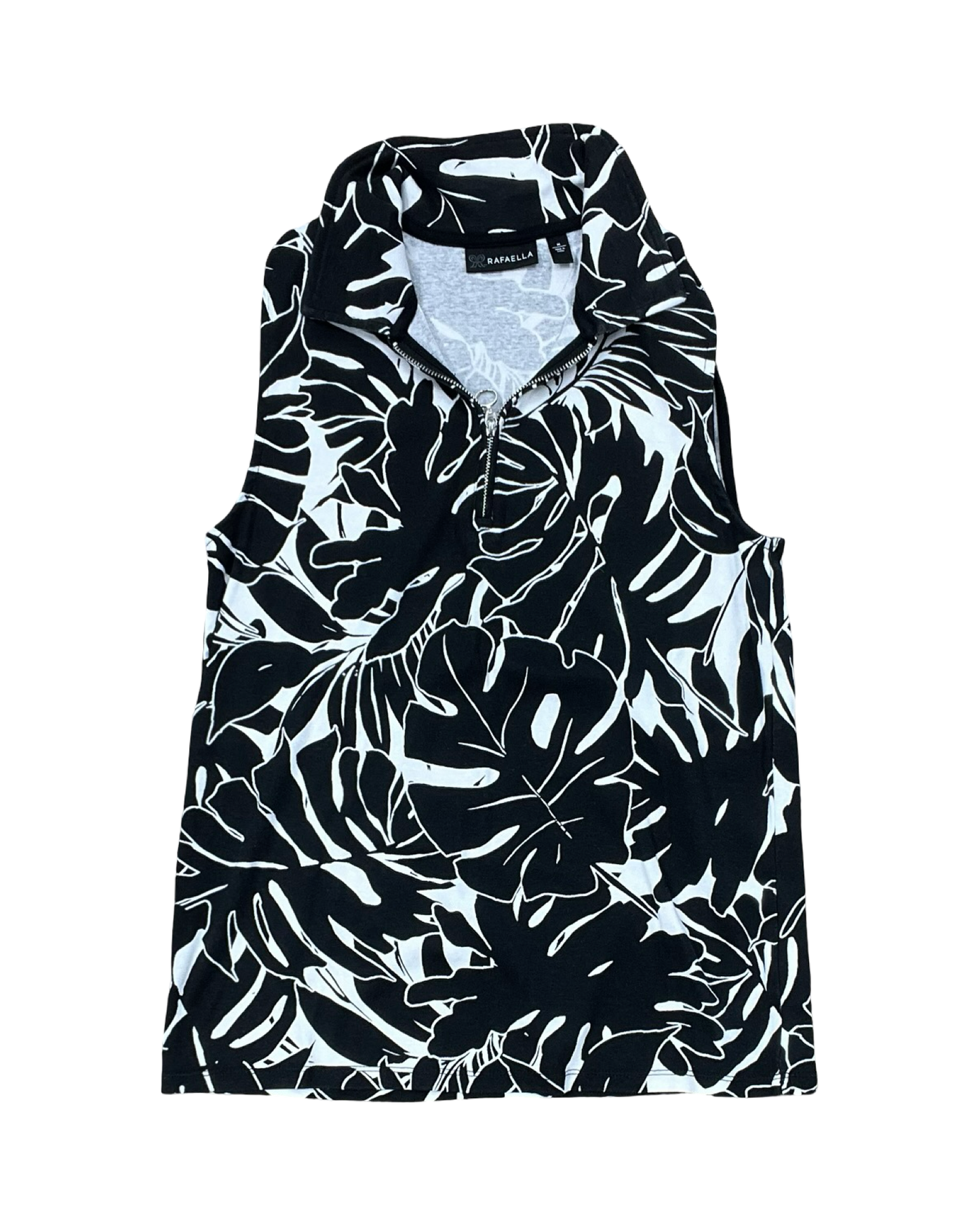 Top Sleeveless By Rafaella In Black & White, Size:M