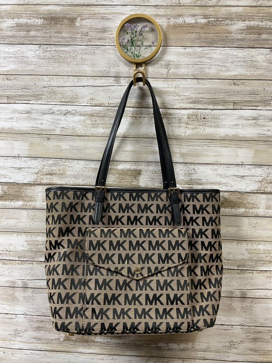 Handbag Designer By Michael Kors In Black & Tan, Size:Large