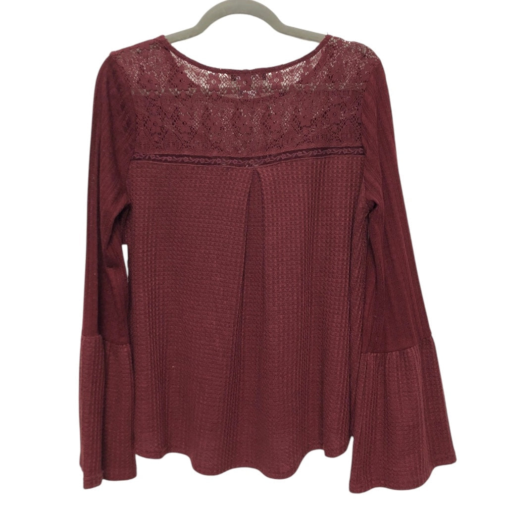 Top Ls By Miss Me In Maroon, Size:M