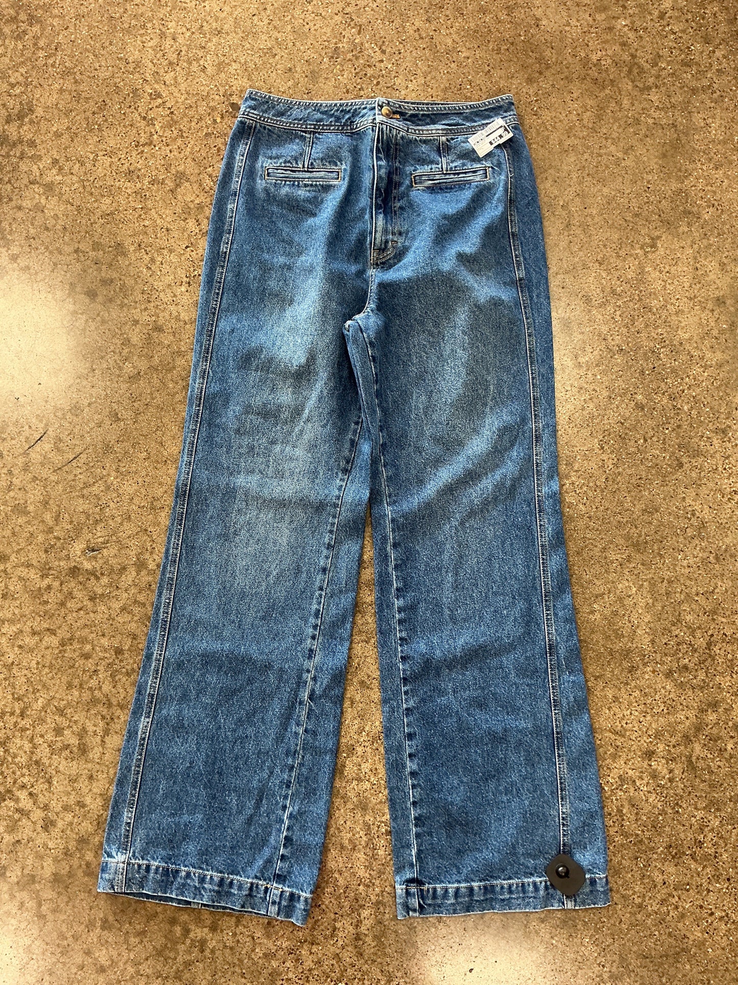 Jeans Wide Leg By We The Free In Blue Denim, Size:L