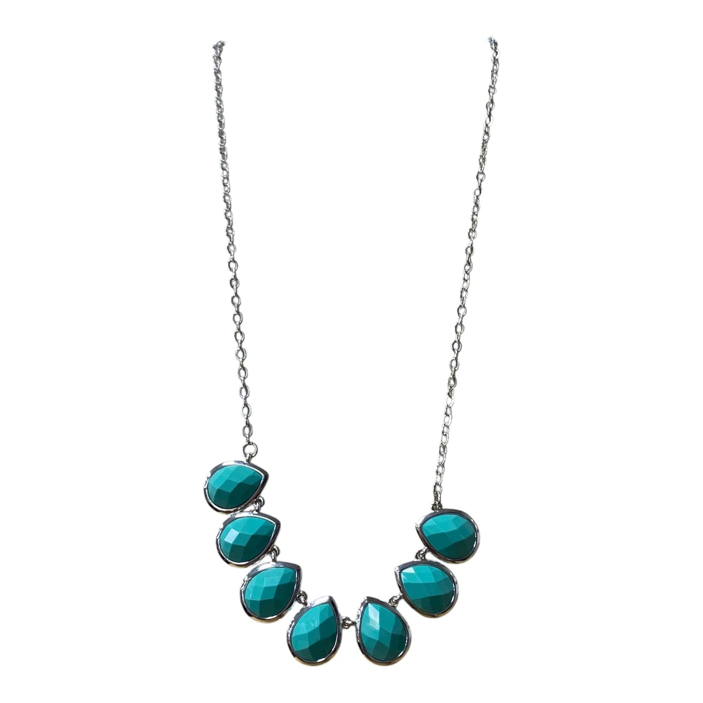 Necklace Statement  In Teal