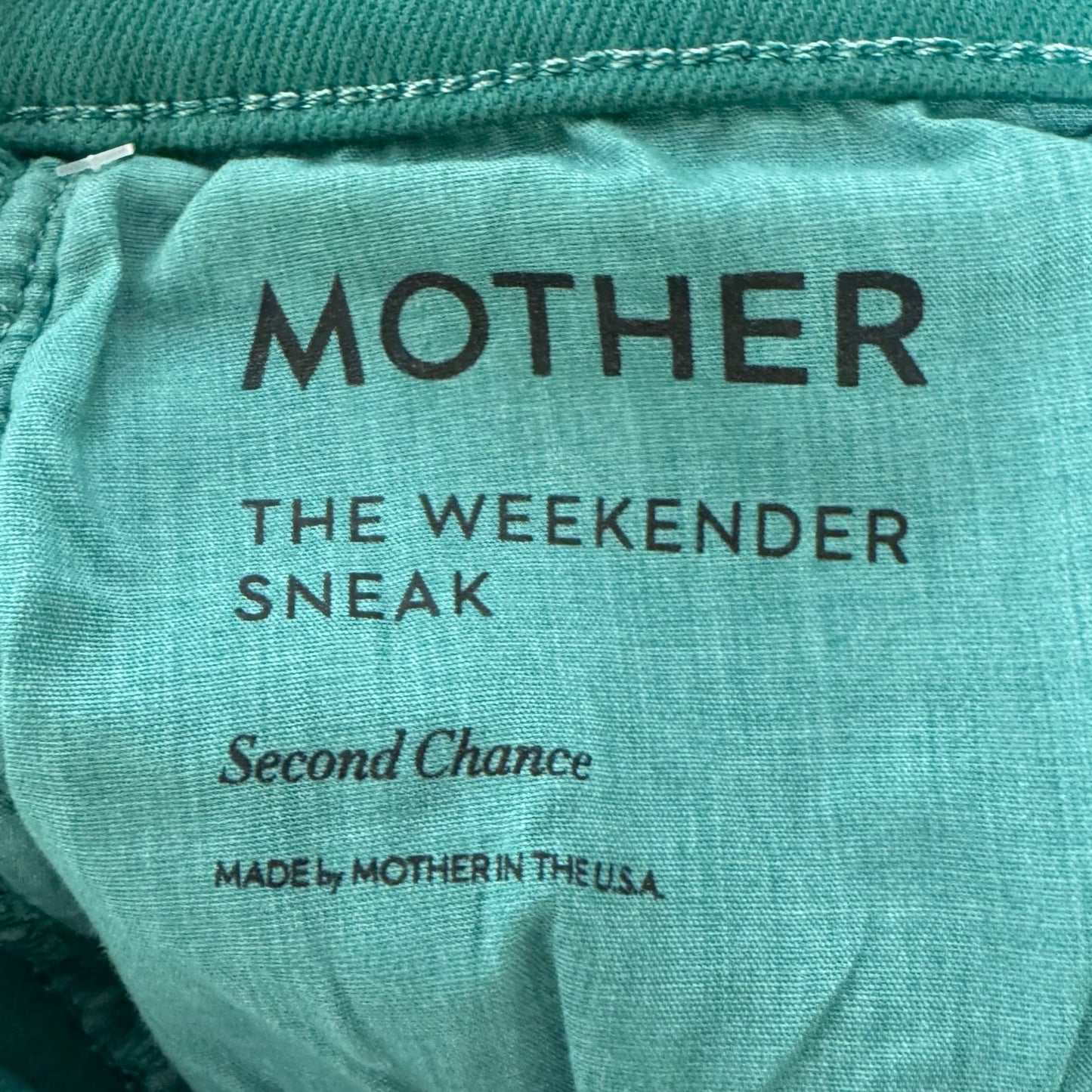Weekender Sneak Jeans Flared By Mother In Green, Size: 12/31