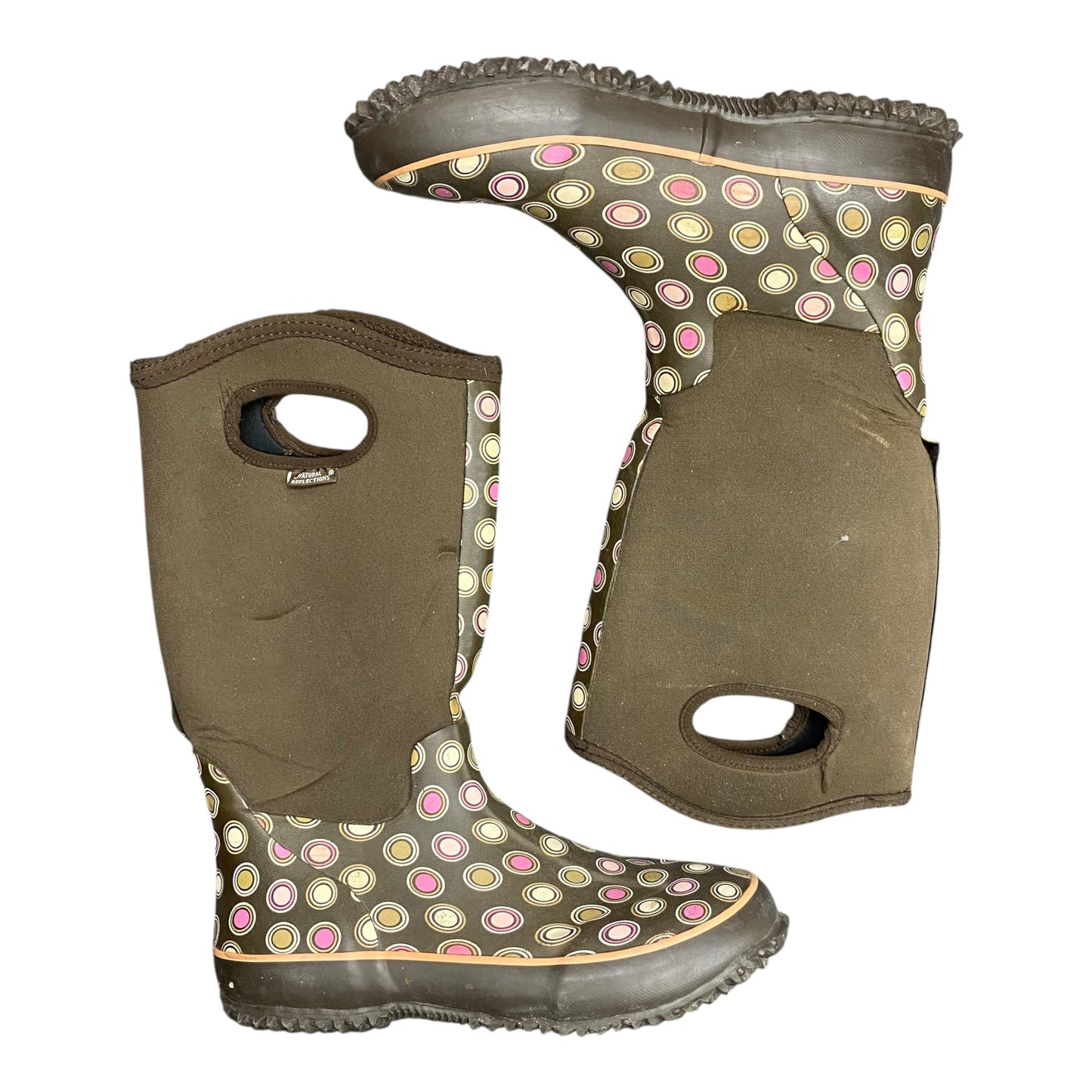 Boots Rain By Natural Reflections In Brown, Size:8.5