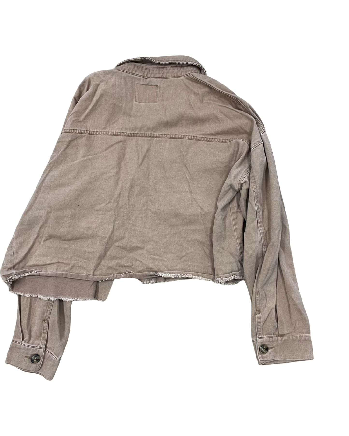 Jacket Denim By Black Label In Brown Denim, Size:2X