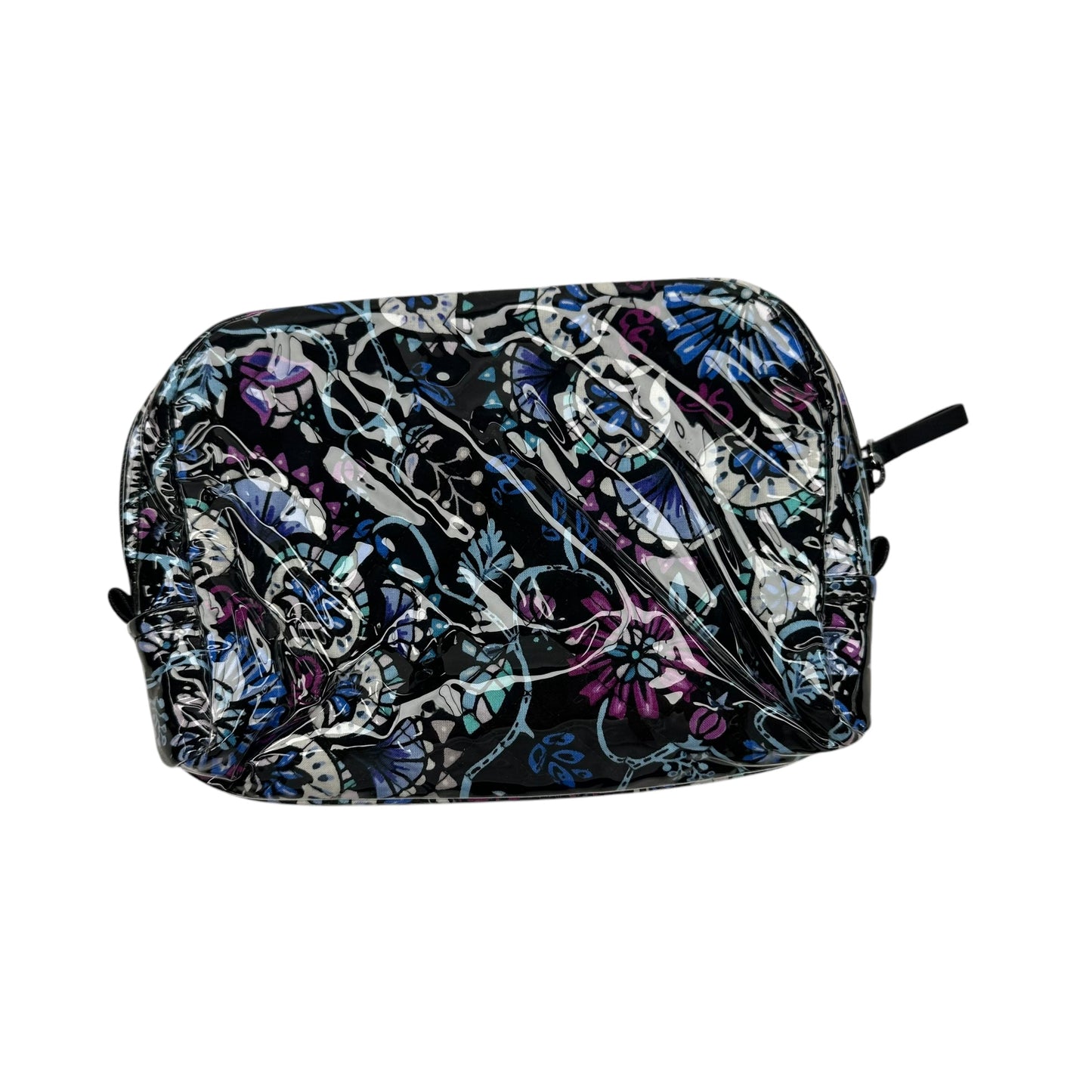 Makeup Bag By Vera Bradley In Black & Blue, Size:Medium