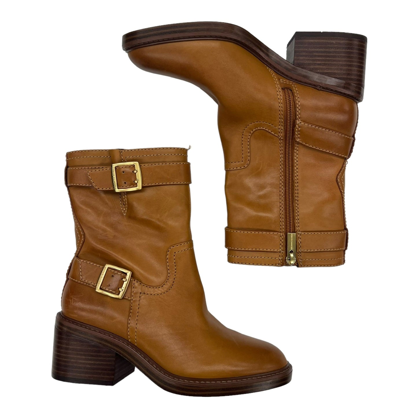 BROWN BOOTS LEATHER by VINCE CAMUTO Size:6.5