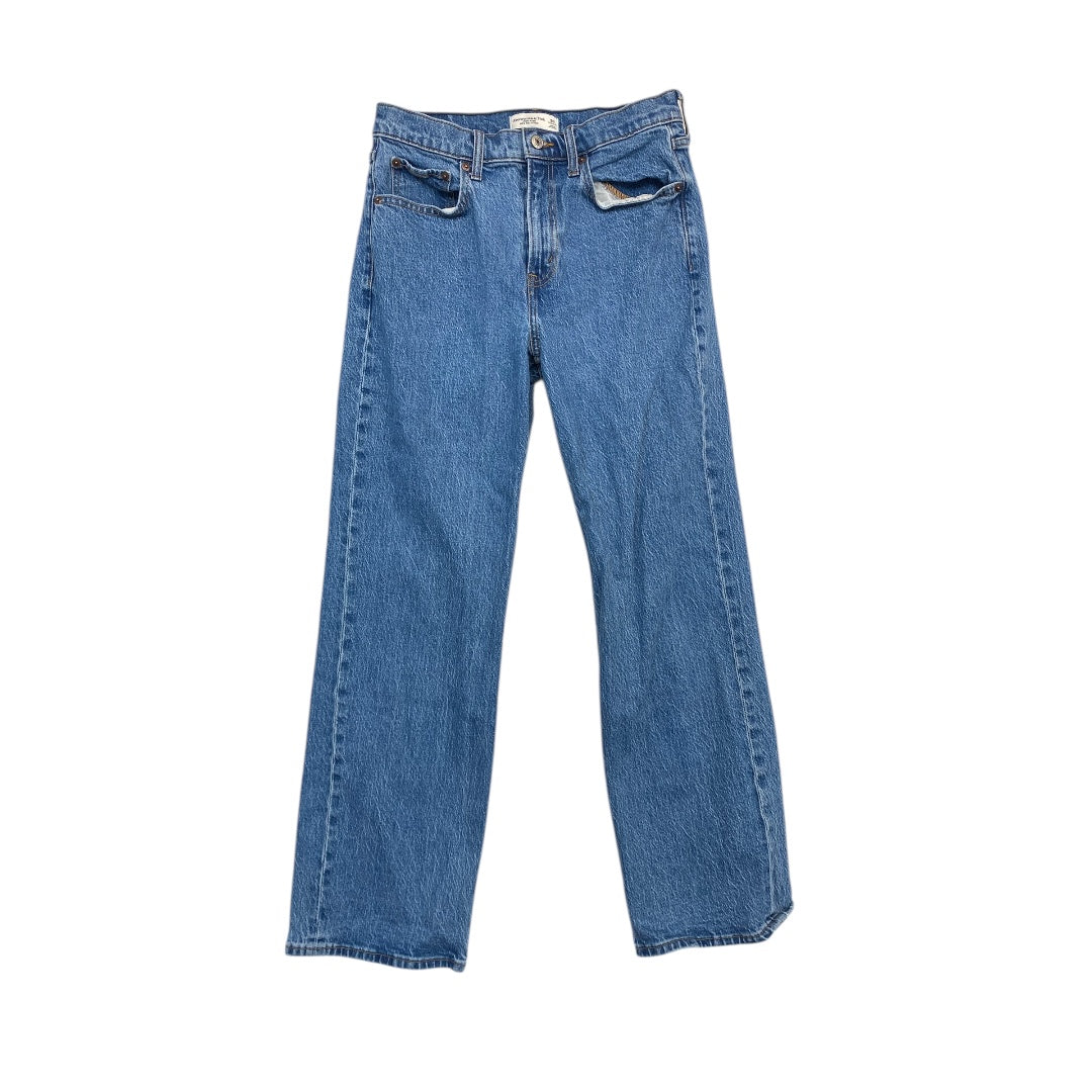Jeans Straight By Abercrombie And Fitch In Blue Denim, Size:6