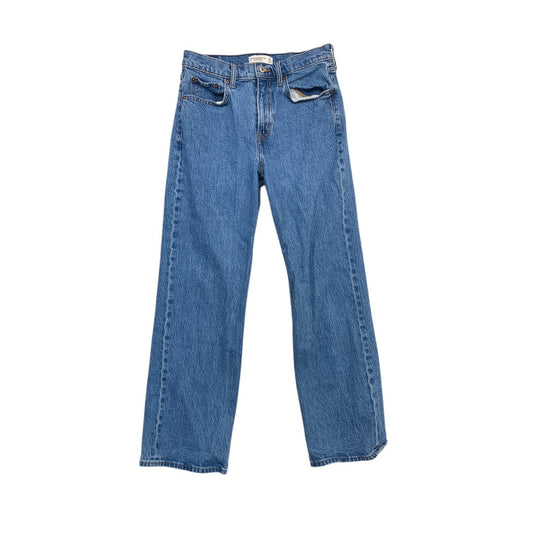 Jeans Straight By Abercrombie And Fitch In Blue Denim, Size:6