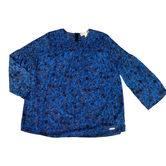 Blouse Designer By Michael Kors In Blue, Size:L