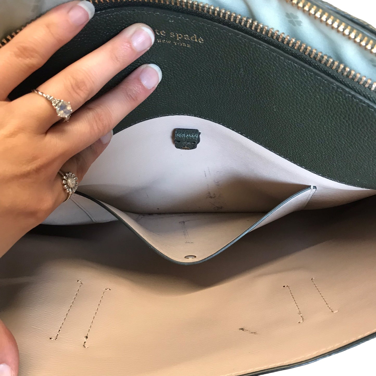 Tote Designer By Kate Spade In Green, Size:Large