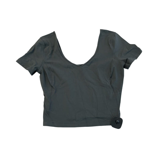 Athletic Top Ss By Lululemon In Grey, Size:M