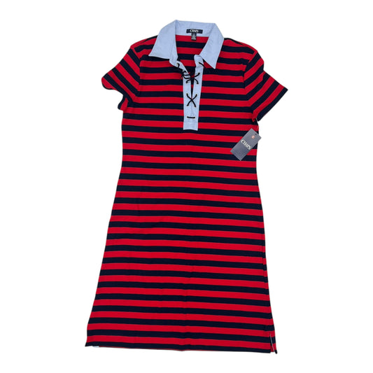 Dress Casual Midi By Chaps In Blue & Red, Size:L