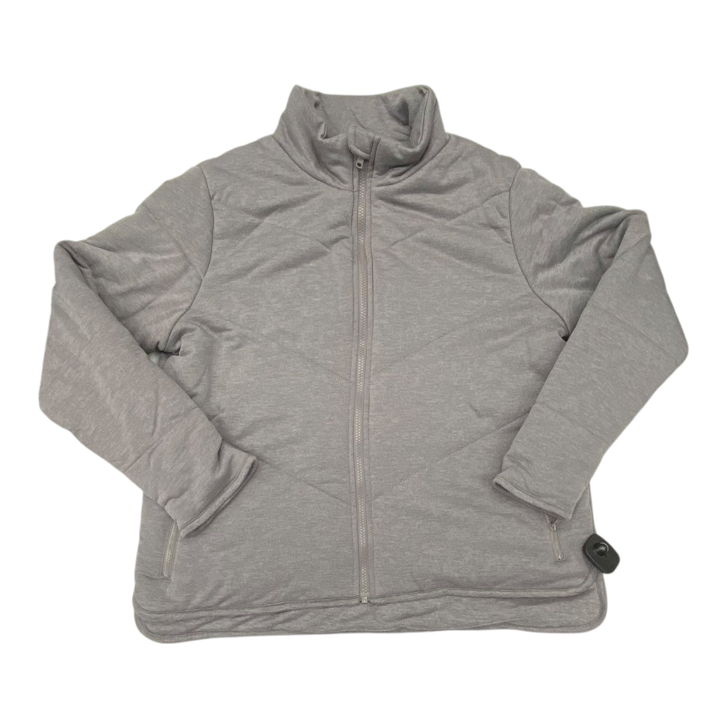 Jacket Puffer & Quilted By Three Dots In Grey, Size:L