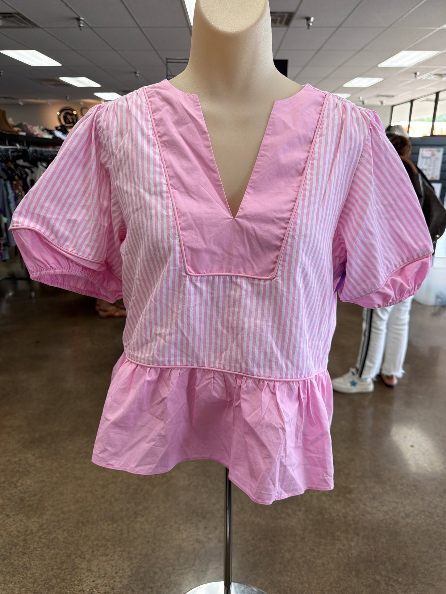 Top Ss By English Factory In Pink & White, Size:M