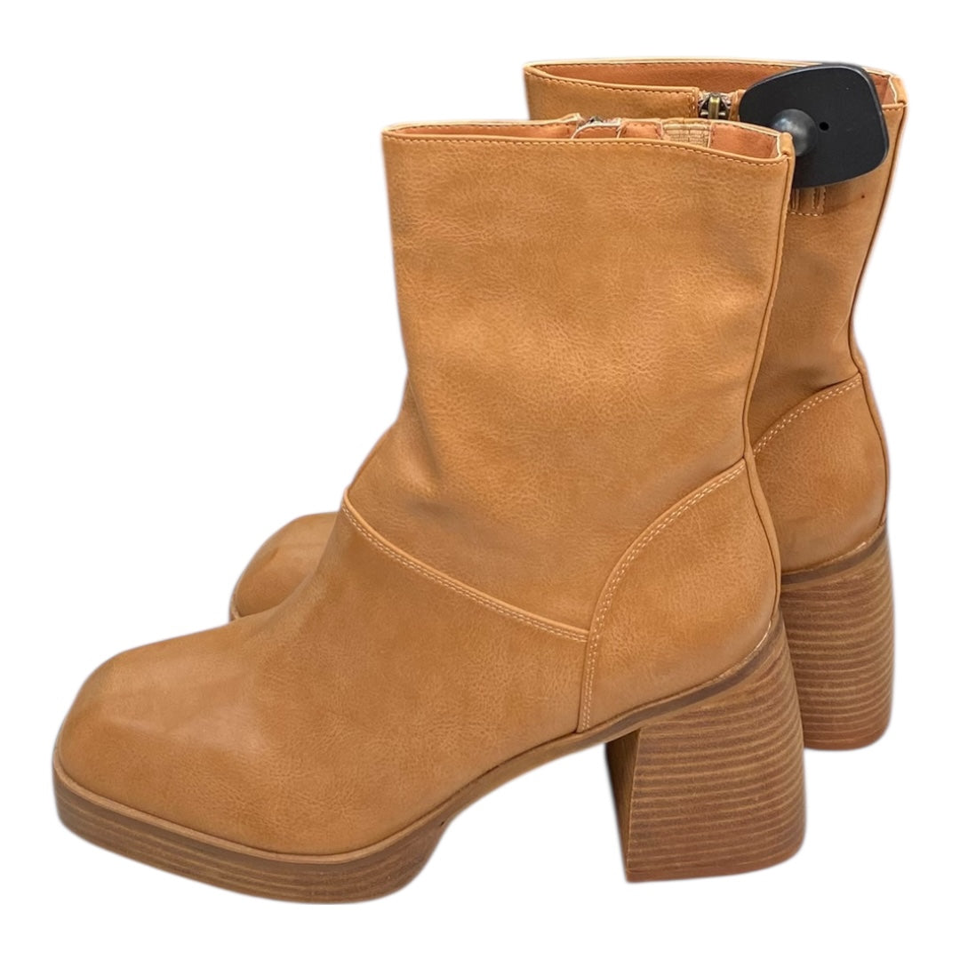 Boots Ankle Heels By BEAST FASHION In Tan, Size:11
