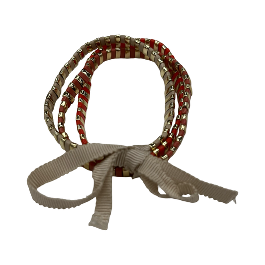 Bracelet Beaded By Clothes Mentor In Orange, Size:04 Piece