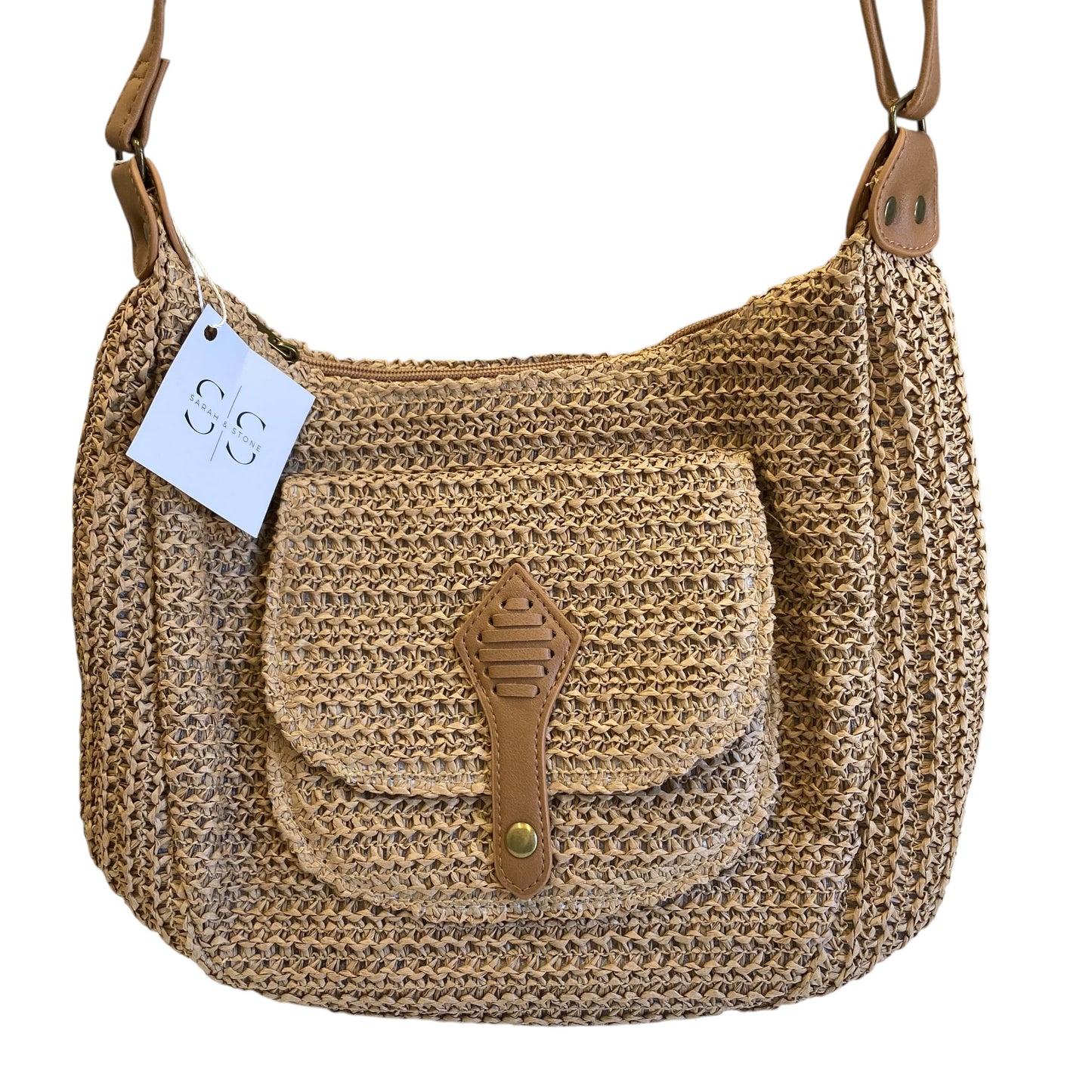 Handbag By Sarah & Stone  In Beige, Size:Medium