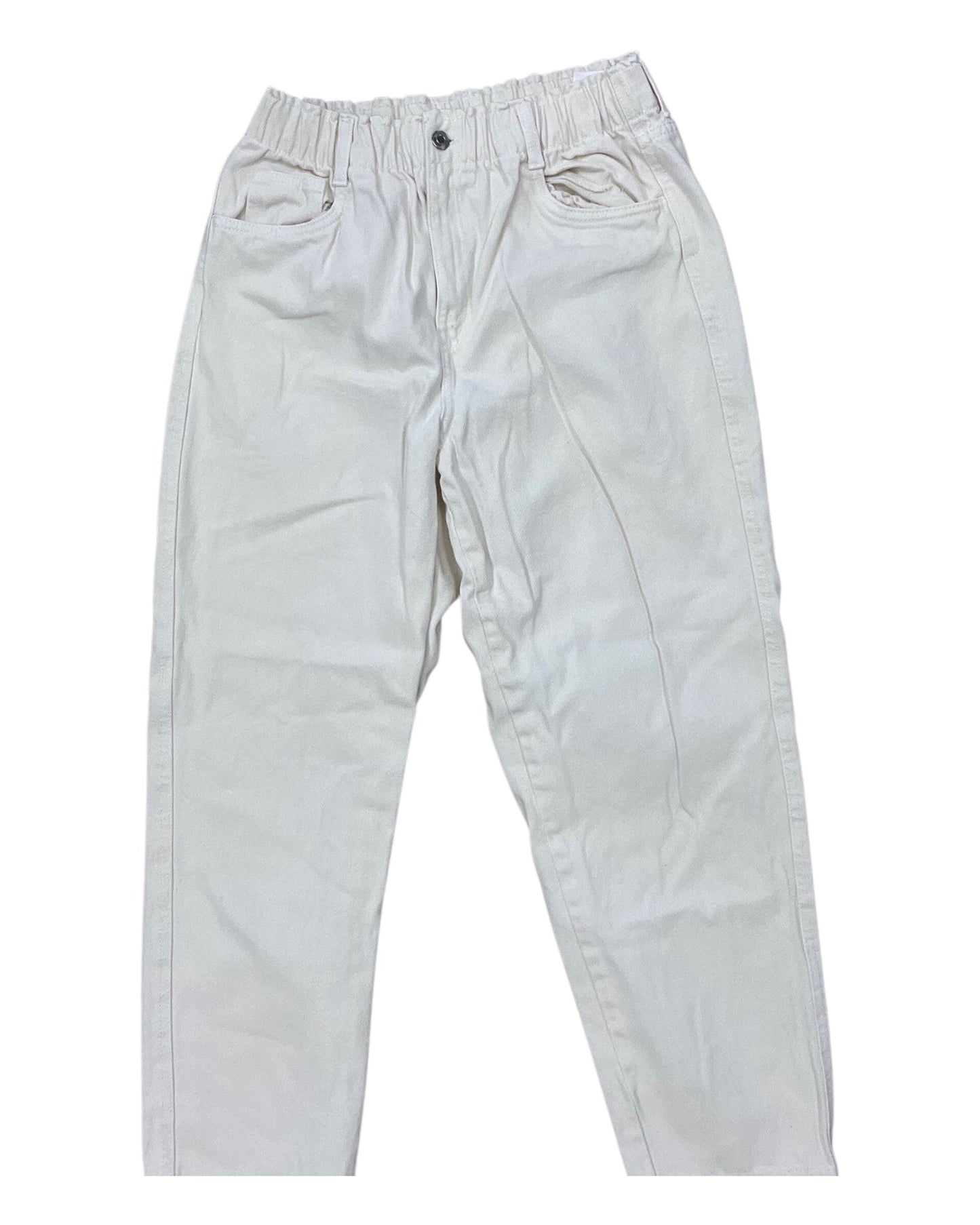 Jeans Straight By H&M In Cream, Size:10