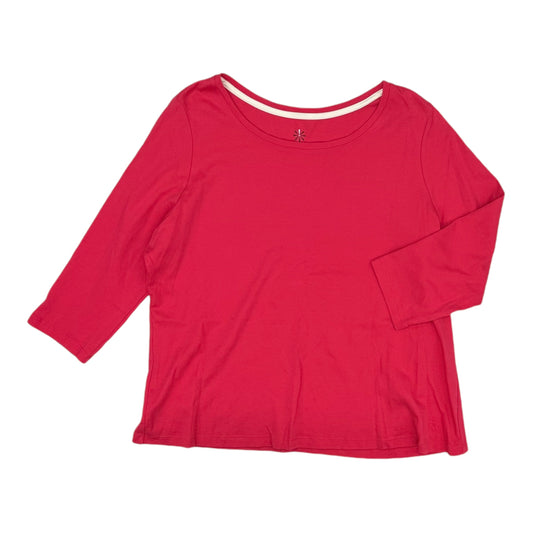 Top 3/4 Sleeve Basic By Isaac Mizrahi Live Qvc In Pink, Size:Xl