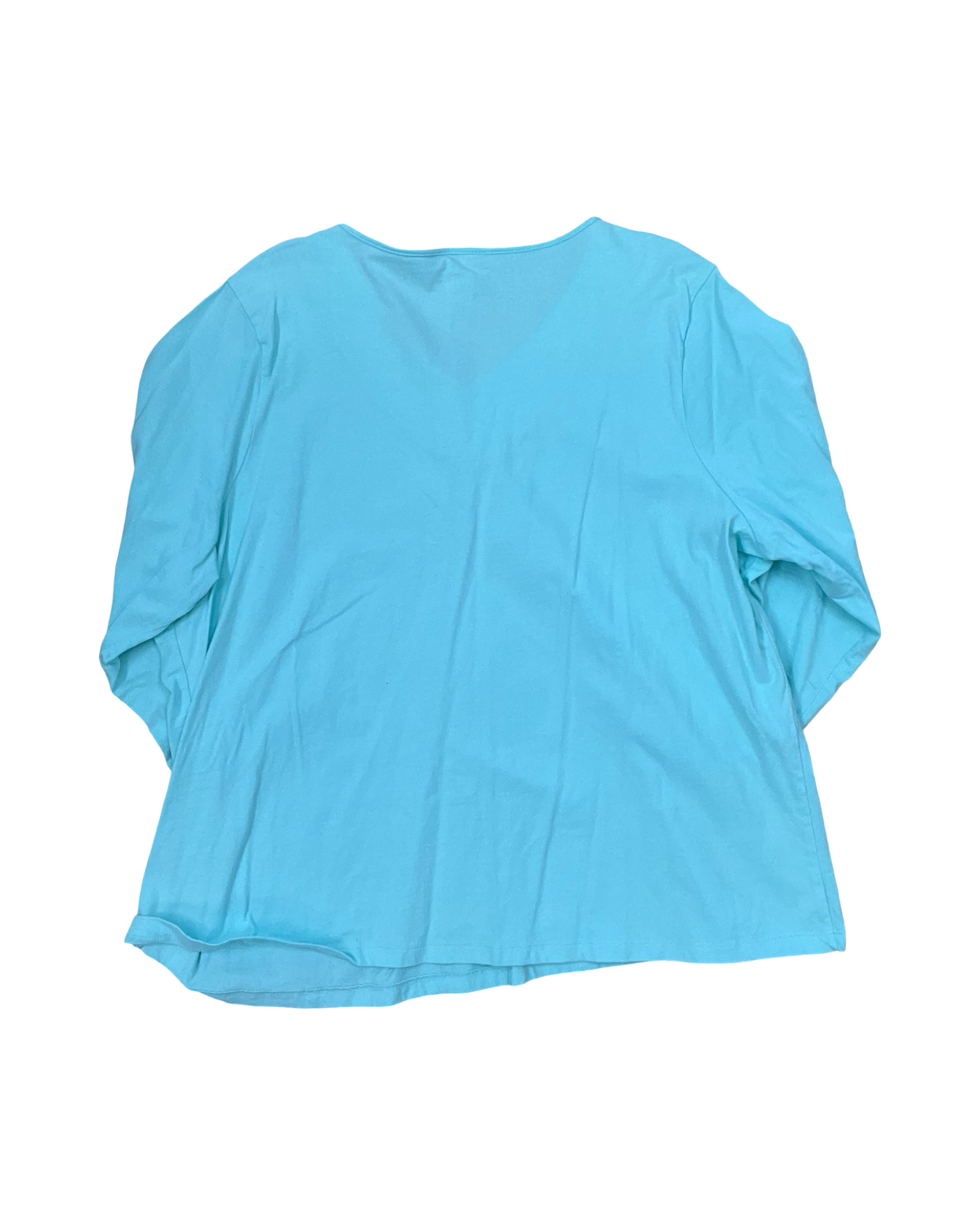 Top 3/4 Sleeve By Studio Works In Aqua, Size:3X