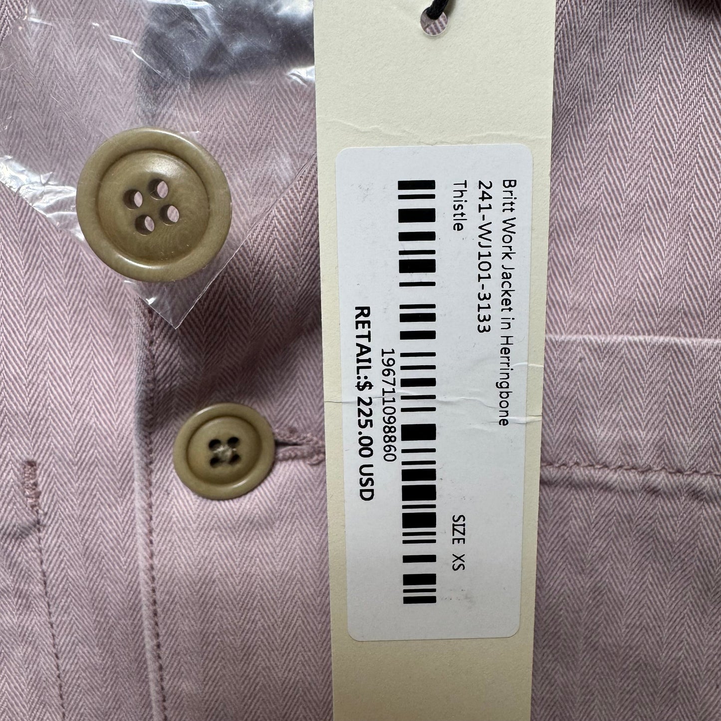 Britt Work Jacket By Alex Mill In Herringbone, Size: Xs