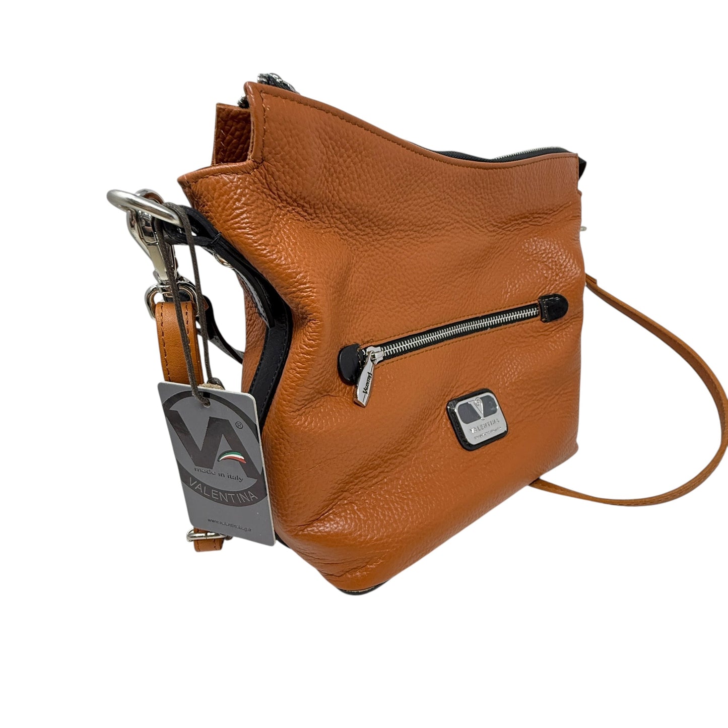 Made In Italy Leather Shoukder Bag By Valentina, Size: Medium