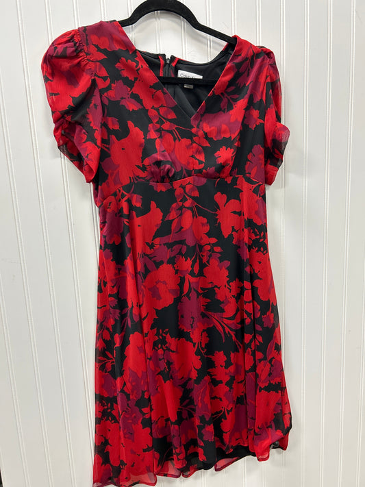 Dress Casual Short By Calvin Klein In Red, Size:6