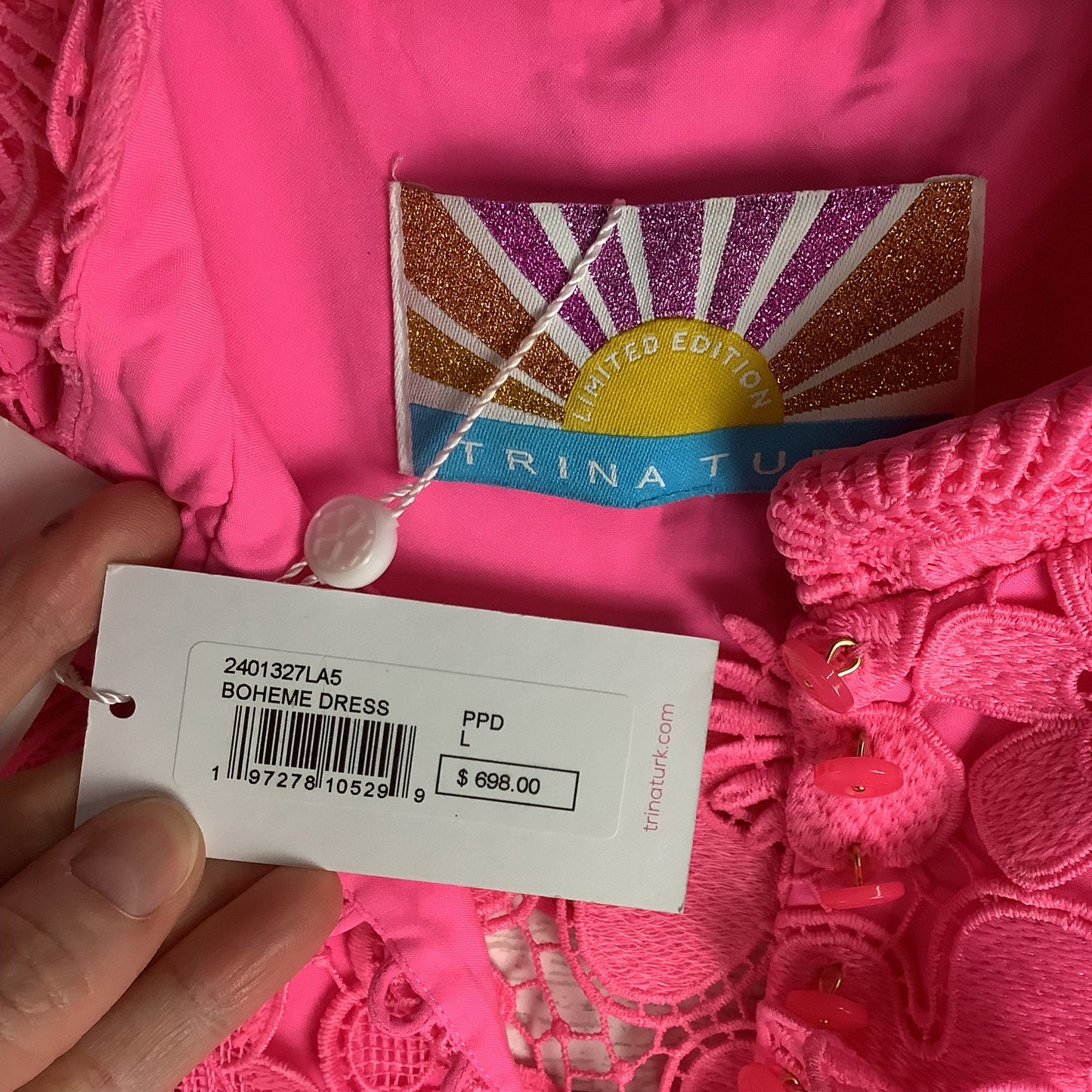 Dress Party Midi By Trina Turk In Pink, Size: L
