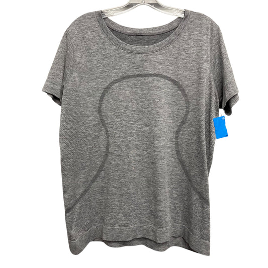 Athletic Top Ss By Lululemon In Grey, Size:L