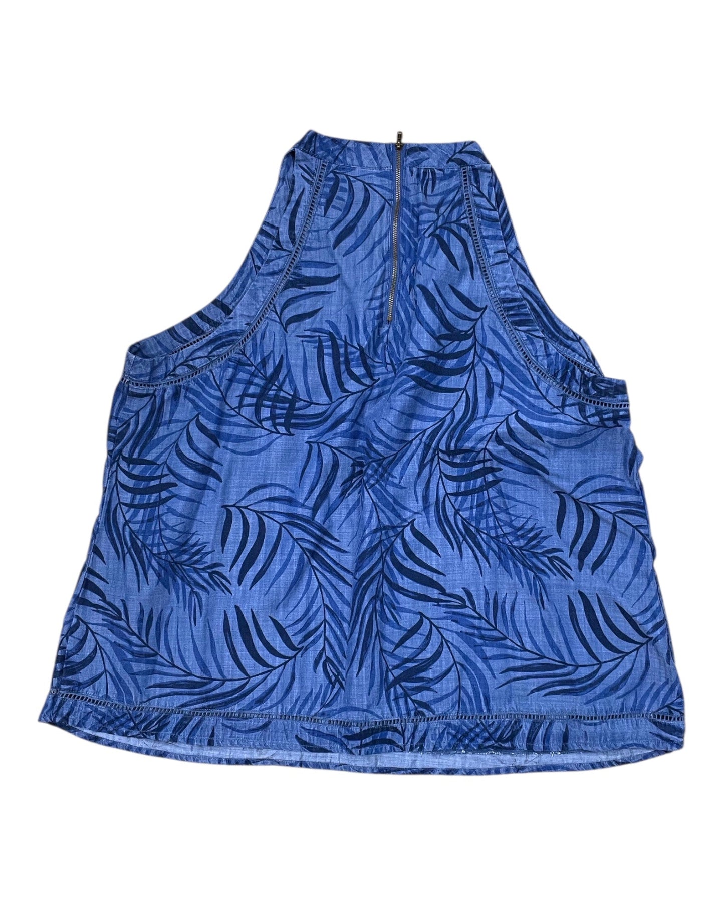 Top Sleeveless By Cato In Blue Denim, Size:3X