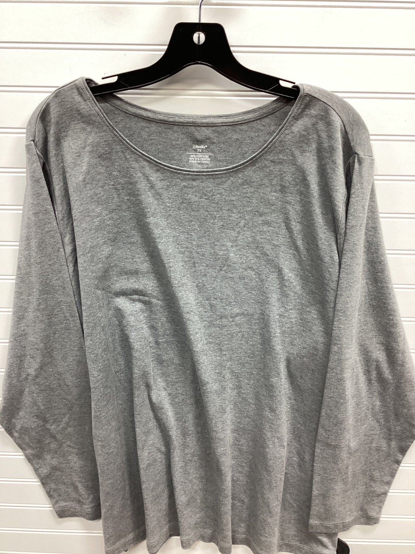 Top Ls By Cj Banks In Grey, Size:3X
