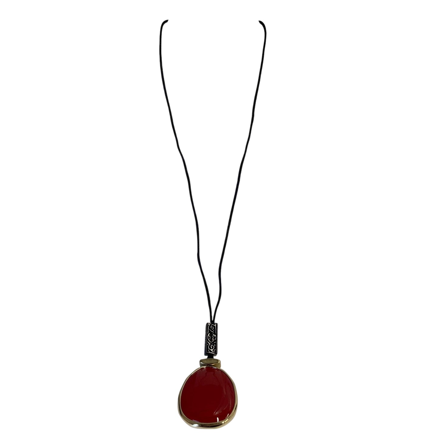 Necklace Pendant By Chicos In Black & Red