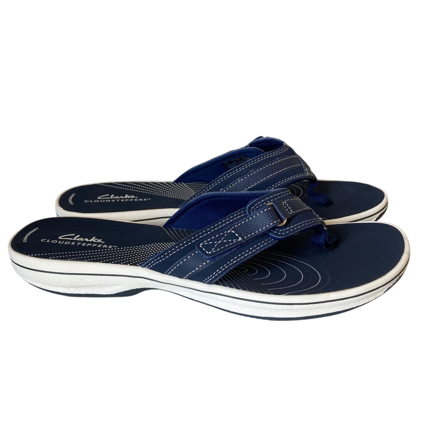 Sandals Flip Flops By Clarks In Navy, Size:10