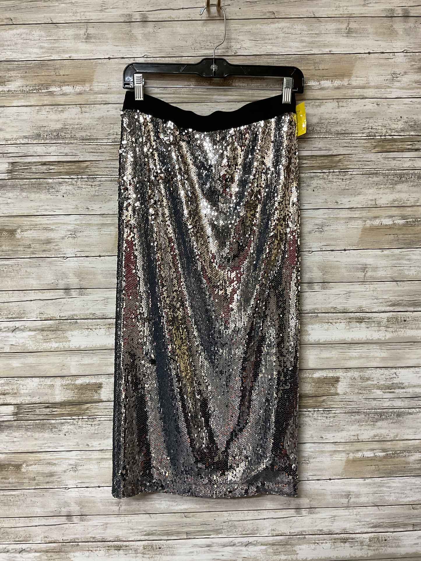 Skirt Midi By Anthropologie In Silver, Size:6