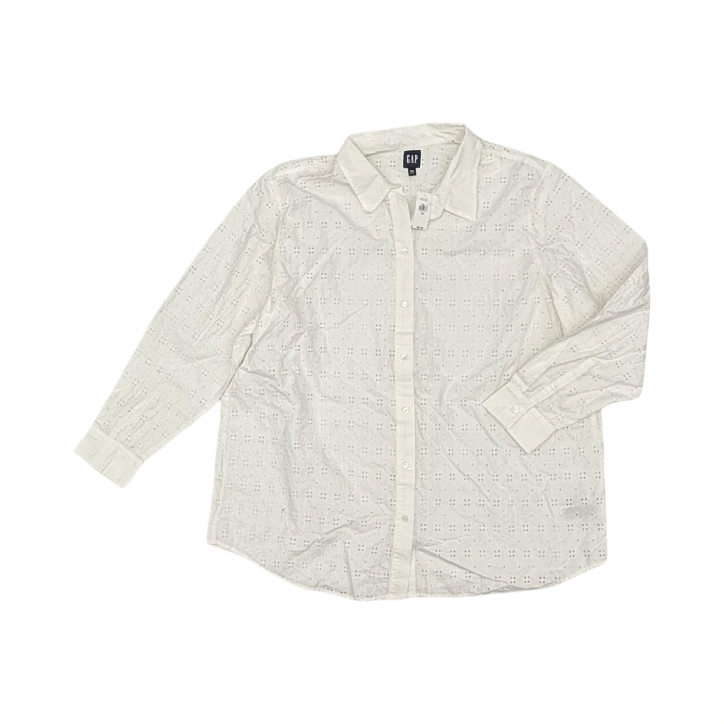 Blouse Ls By Gap In White, Size:Xxl