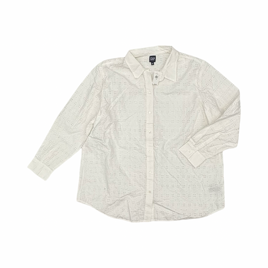 Blouse Ls By Gap In White, Size:Xxl
