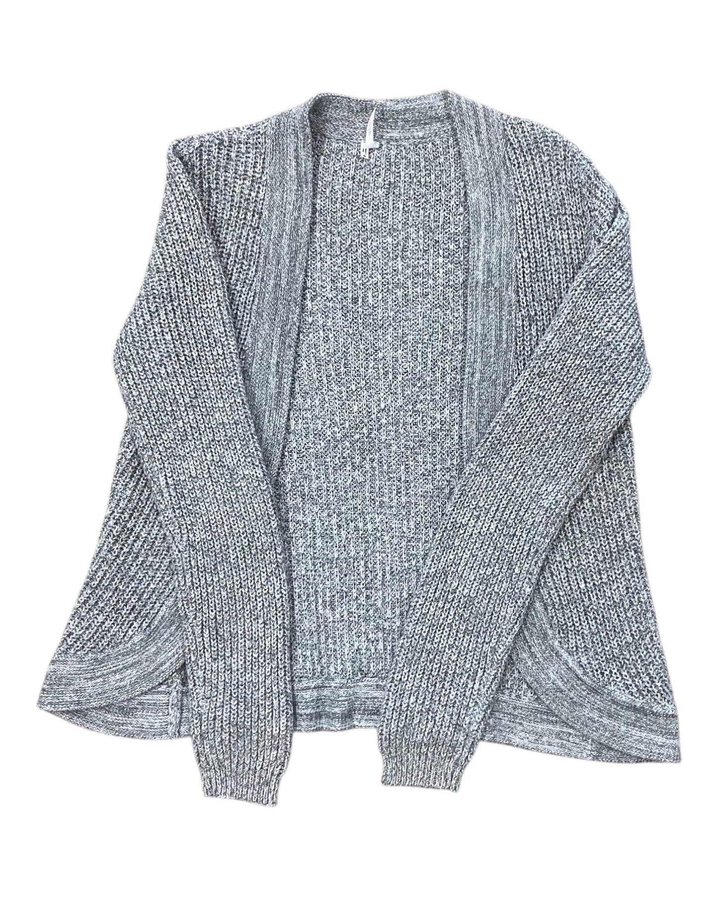 Sweater Cardigan By Studio Y In Grey & Silver, Size:M