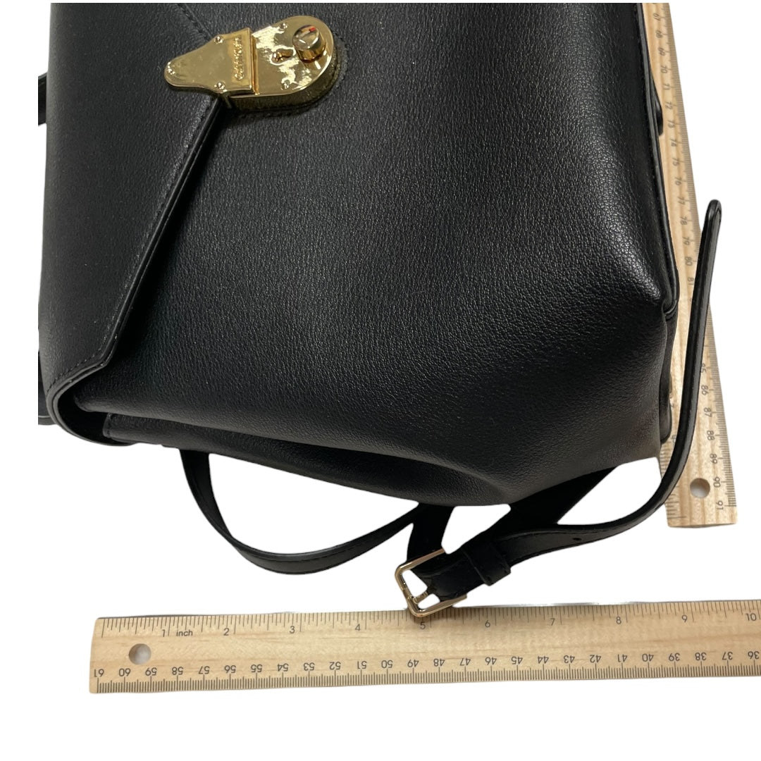 Backpack Leather By Calvin Klein In Black, Size:Medium