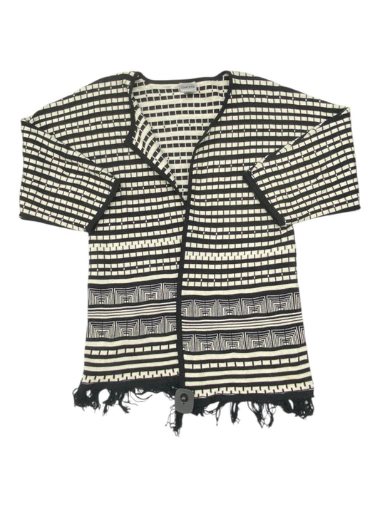 Sweater Cardigan By Chicos In Black & White, Size:M